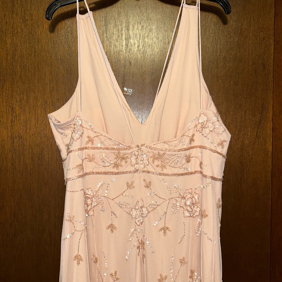 Adrianna Papell Bridesmaid Formal Sequin Floral Floor length Gown Dress Size 18 - Picture 4 of 7